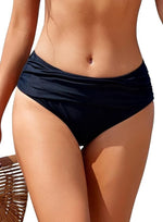 Shekini Women's Ruched Bikini Bottom Swimsuit Swimming Costume Medium Waist BNWT
