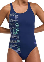Arena Women's Kikko Pro V Back Graphic One Piece Swimsuit Swimming Costume BNWT