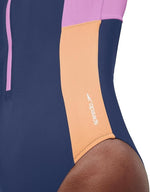 Speedo Women's Colourblock Long Sleeve Zip Swimsuit Swimming Costume BNWT