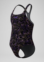 Speedo Girls Hyperboom Allover Medalist Swimsuit Swimming Costume BNWT
