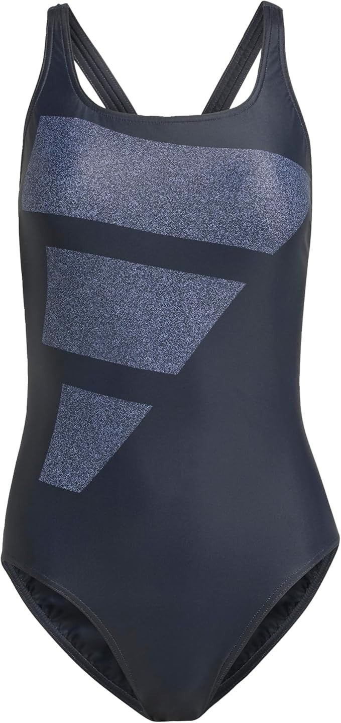 Adidas Women's Big Bars Swimsuit Swimming Costume Swimwear HR4381 BNWT