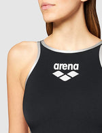 Arena Women's One Big Logo Black/Silver Swimsuit Swimming Costume BNWT