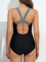 Attraco Women's Padded Colour Block Racerback Swimsuit Swimming Costume BNWT