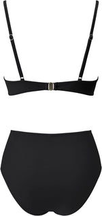 DOULAFASS High Waist Ruched Tummy Control Bikini Swimsuit Swimming Costume BNWT