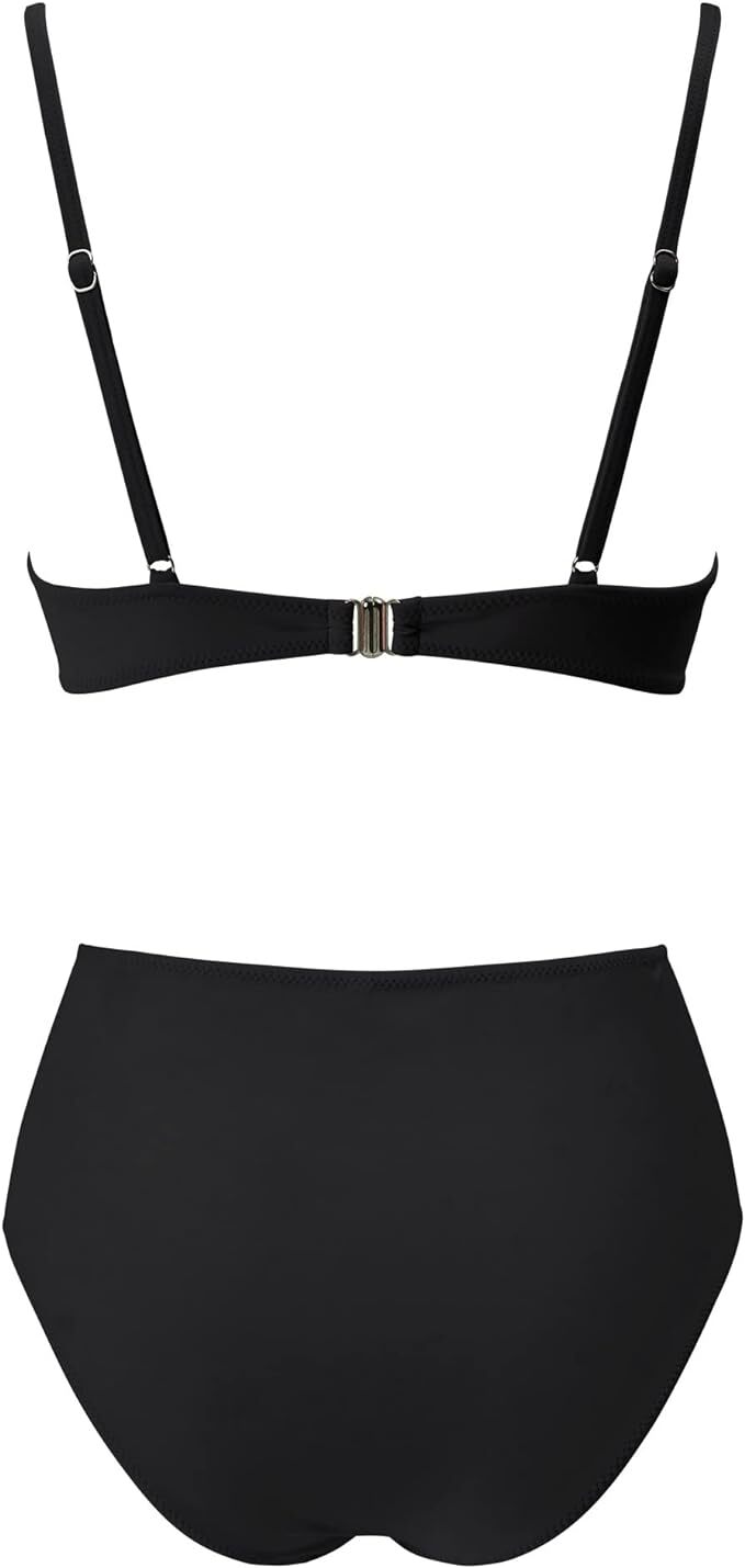 DOULAFASS High Waist Ruched Tummy Control Bikini Swimsuit Swimming Costume BNWT