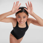 Speedo ECO Endurance+ Medalist Girls Junior Swimsuit Swimming Costume Black BNWT