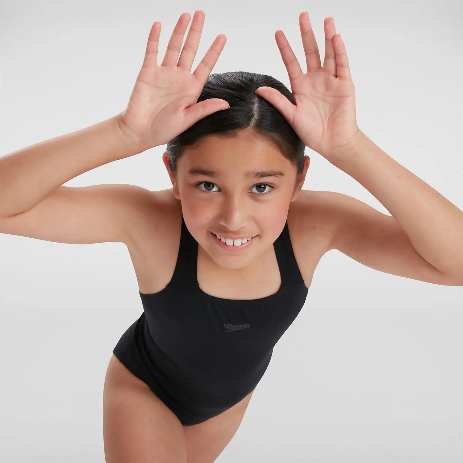 Speedo ECO Endurance+ Medalist Girls Junior Swimsuit Swimming Costume Black BNWT
