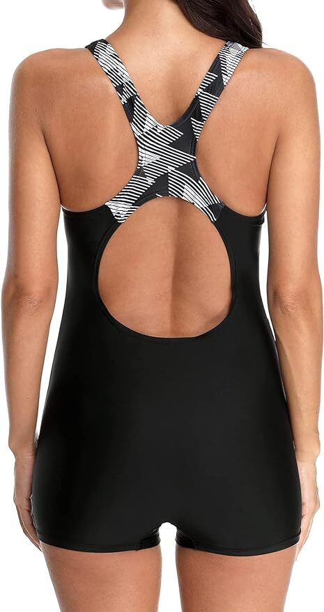Attraco Women's Boyleg Legsuit Racerback Swimsuit Swimming Costume BNWT