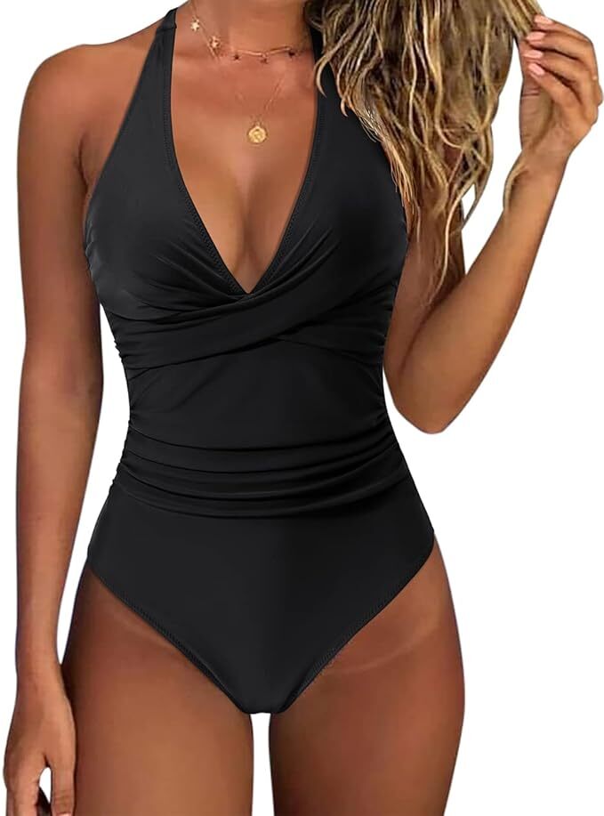 RXRXCOCO Women's Halter High Waist Tummy Control Swimsuit Swimming Costume BNWT