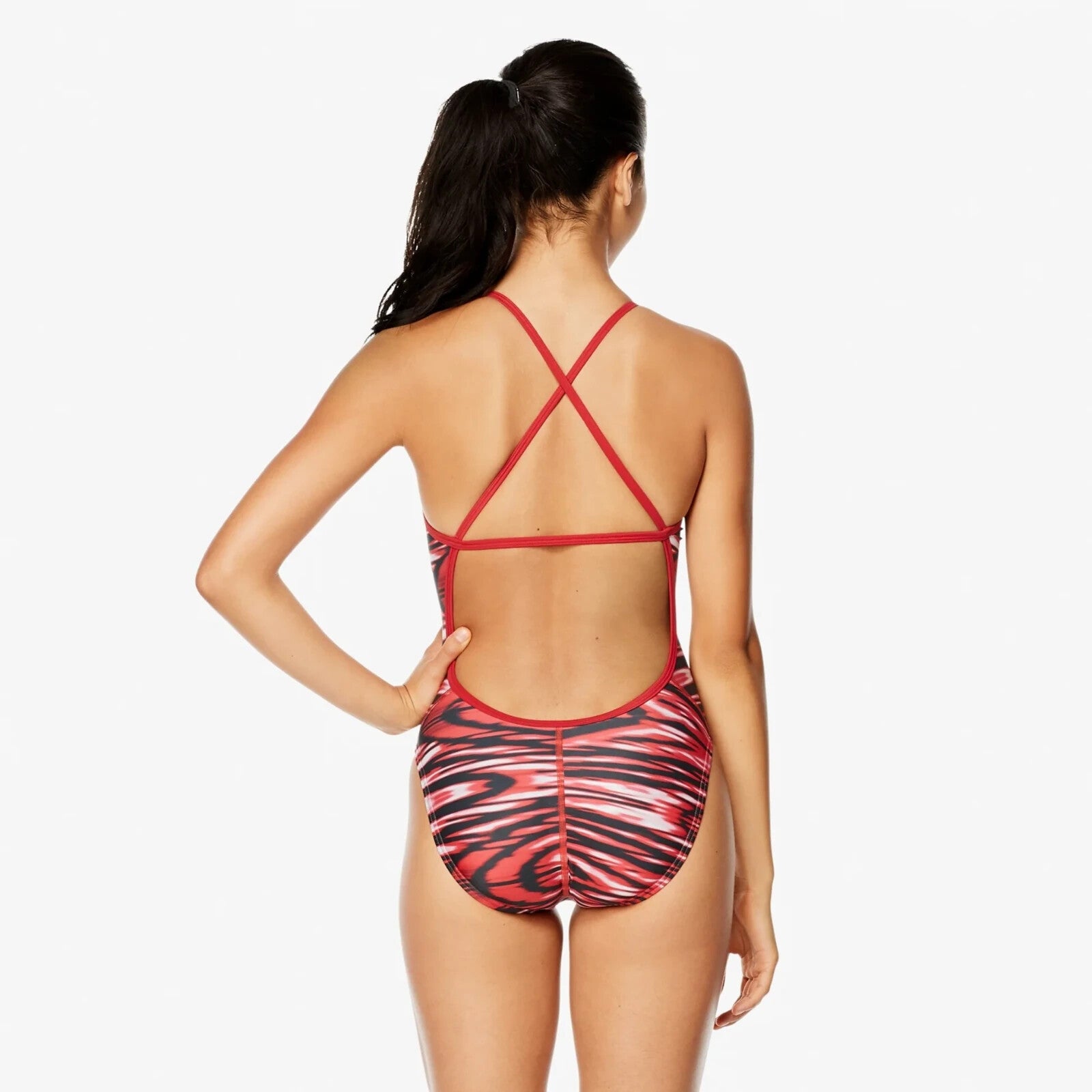 Speedo Women’s Wave Wall X Back Crossback Thinstrap Swimsuit Swimming Costume