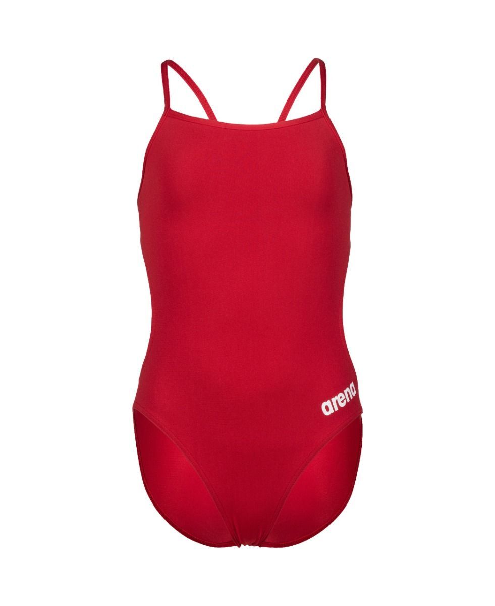 Arena Girl's Team Swimsuit Challenge Solid Swimming Costume Red BNWT