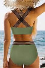 DOULAFASS Women's Racerback Bikini Set Swimsuit Swimming Costume Mesh BNWT