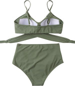 RXRXCOCO Women's Tummy Control Wrap Bikini Set Swimsuit Swimming Costume BNWT