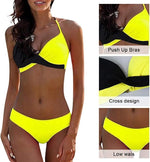 CheChury Women's Padded Push-Up Bikini Swimsuit Swimming Costume BNWT
