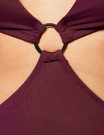 Iris & Lilly Women's Cut-Out Swimsuit Swimming Costume Chokeberry BNWT