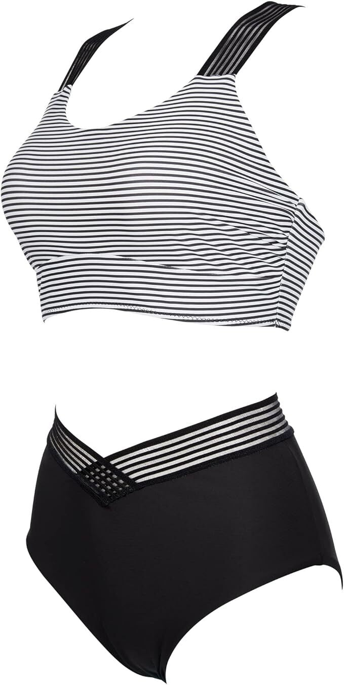 DOULAFASS Women's Racerback Bikini Set Swimsuit Swimming Costume Mesh BNWT