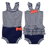 Splash About Happy Nappy Costume Reusable Neoprene Nautical Bows Boy Girl BNWOT