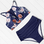 RXRXCOCO Women's High Neck & Waist Mesh Bikini Swimsuit Swimming Costume BNWT
