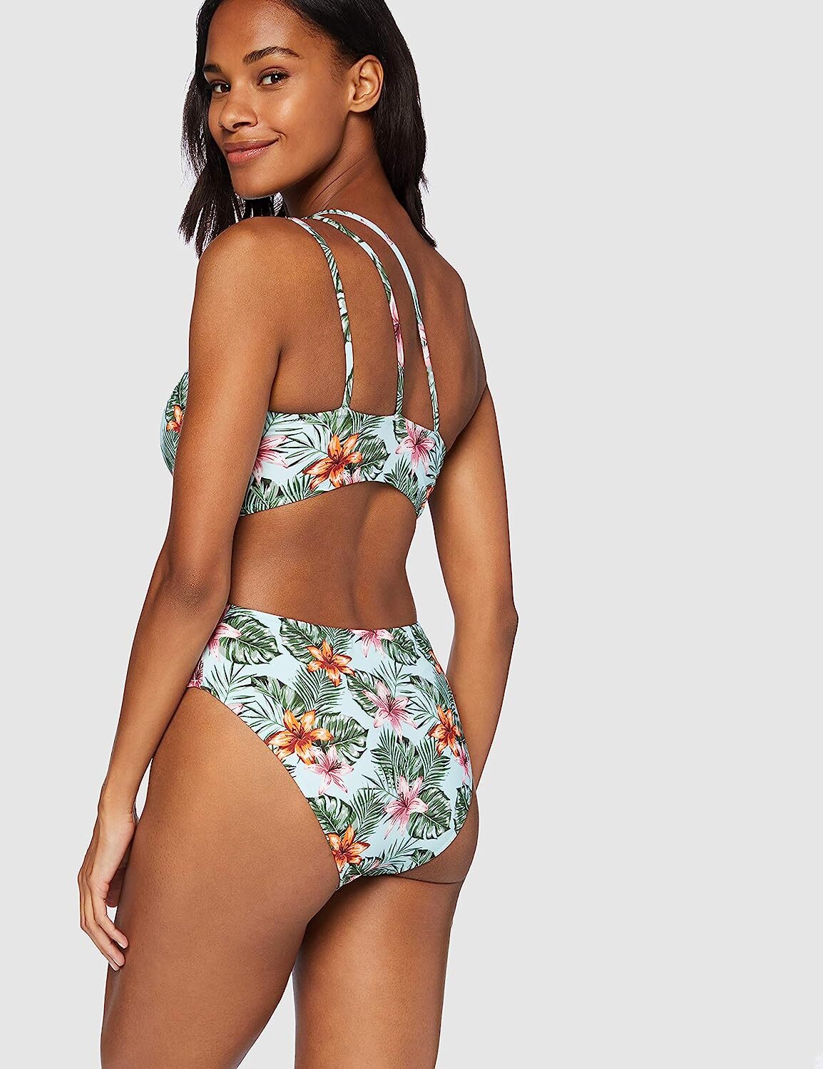 Iris & Lilly Women's Shoulder Cut Out Swimsuit Swimming Costume Tropical BNWT