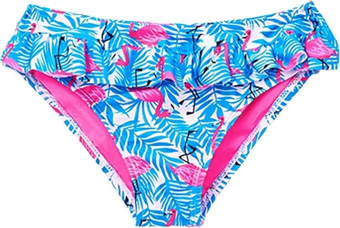 Ikali Girl's 3 Piece Rash Swimsuit Swimming Costume Swim Ruffle Kids Flamingo
