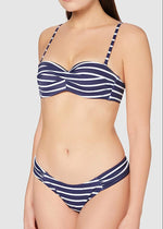 Iris & Lilly Women's Bikini Swimsuit Swimming Costume Navy White Stripe BNWT