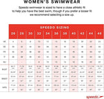 Speedo Women's Placement Laneback Swimsuit Swimming Costume Black Grey BNWT