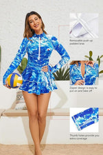 Shekini Women's Long Sleeve Rash Swim Dress Swimsuit Swimming Costume Skirt BNWT
