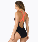 Speedo Women’s Medley Logo Medalist Swimsuit Swimming Costume Black Red BNWT