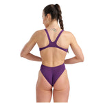 Arena Women's Team Swim Tech Solid Swimsuit Swimming Costume Girls Plum BNWT
