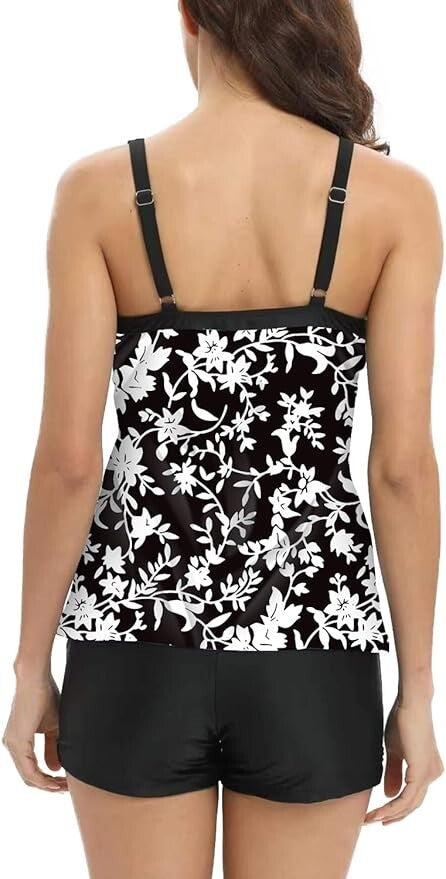 AOQUSSQOA Women's Tankini with Shorts Swimsuit Swimming Costume Swimwear BNWT