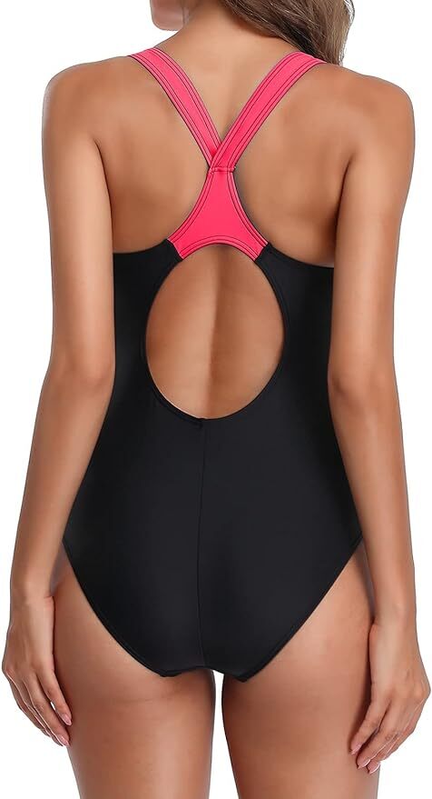 Attraco Women's Padded Colour Block Racerback Swimsuit Swimming Costume BNWT