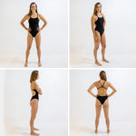 Finis Women's Openback Solid Swimsuit Swimming Costume Black BNWT