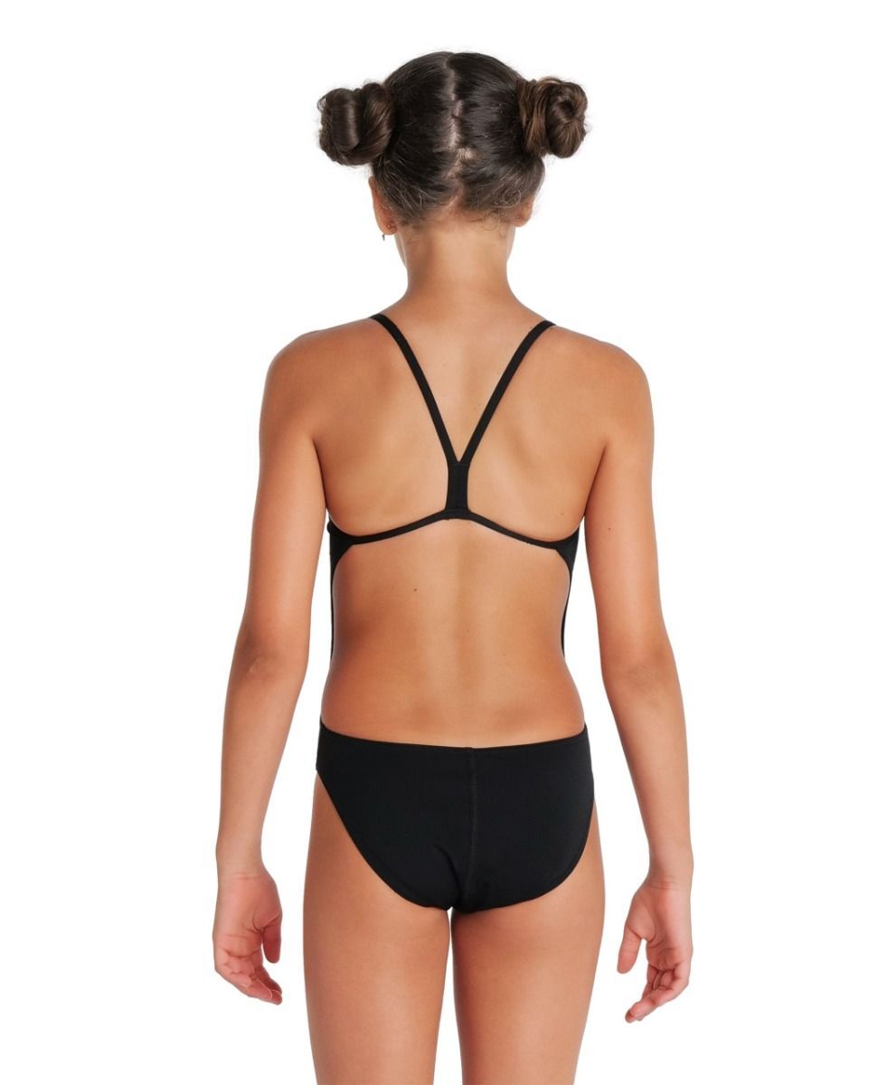 Arena Girl's Team Swimsuit Challenge Solid Swimming Costume Black BNWT