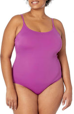 Amazon Essentials Women's Thin Strap Swimsuit Swimming Costume Violet BNWT