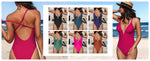 Cupshe Women's Deep V Neck Criss Cross Back Swimsuit Swimming Costume BNWT