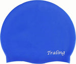 Traling Kids Swimming Cap, Silicone Swim Hat for Children Boys Girls 6-12 Years