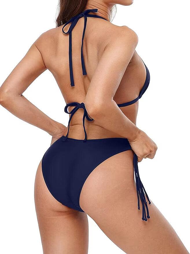 Charmo Women's Padded String Halter Bikini Swimsuit Swimming Costume BNWT