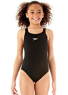 Speedo ECO Endurance+ Medalist Girls Swimsuit Swimming Costume Black 2025 BNWT