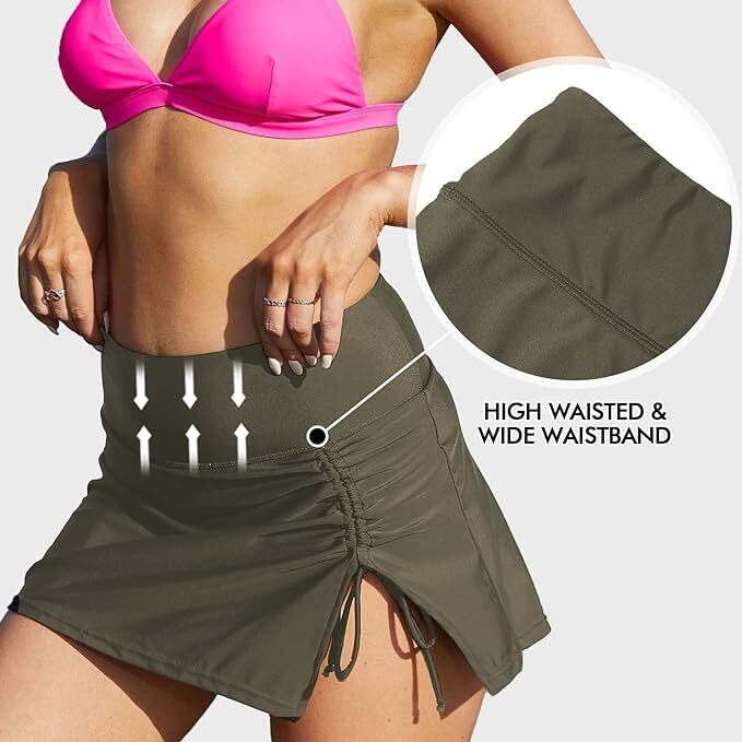 CharmLeaks Women's High Waisted Swim Skirt Swimsuit Swimming Costume BNWT