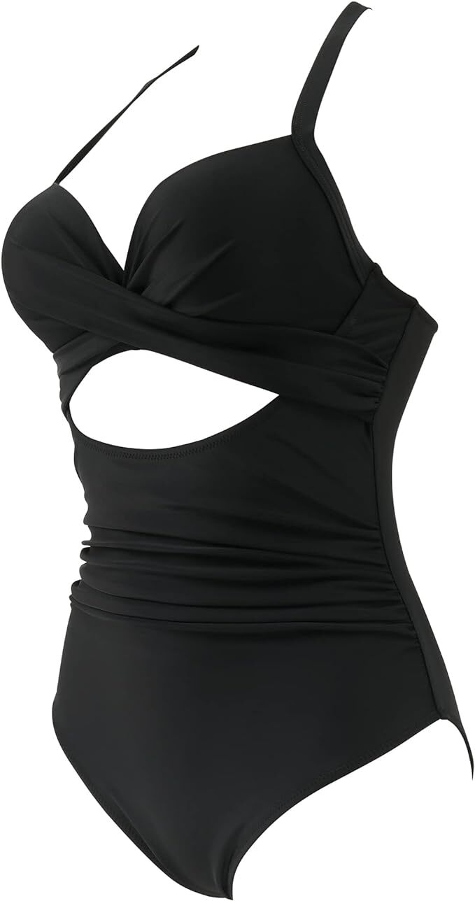 DOULAFASS Women's Tummy Control Cutout One Piece Swimsuit Swimming Costume BNWT