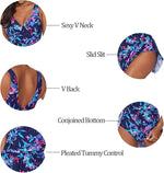 JYWMSC Women's Tummy Control V-Neck Swim Dress Swimsuit Swimming Costume BNWT