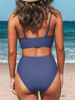Cupshe Women's High Waist Twist Front V Bikini Swimsuit Swimming Costume BNWT