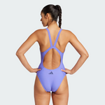 Adidas Women's 3-Stripes V Back One Piece Swimsuit Swimming Costume JG5816 BNWT