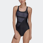 Adidas Women's Big Bars Swimsuit Swimming Costume Swimwear HR4381 BNWT
