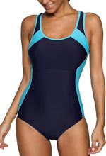 CharmLeaks Women's Padded Colour Block Racerback Swimsuit Swimming Costume BNWT