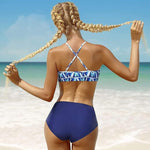 CharmLeaks Women's Padded High Neck Bikini Swimsuit Swimming Costume BNWT