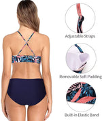 CharmLeaks Women's Padded High Neck Bikini Swimsuit Swimming Costume BNWT