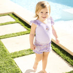 Splash About Happy Nappy Costume Reusable Neoprene Frills Lilac Spring BNWOT