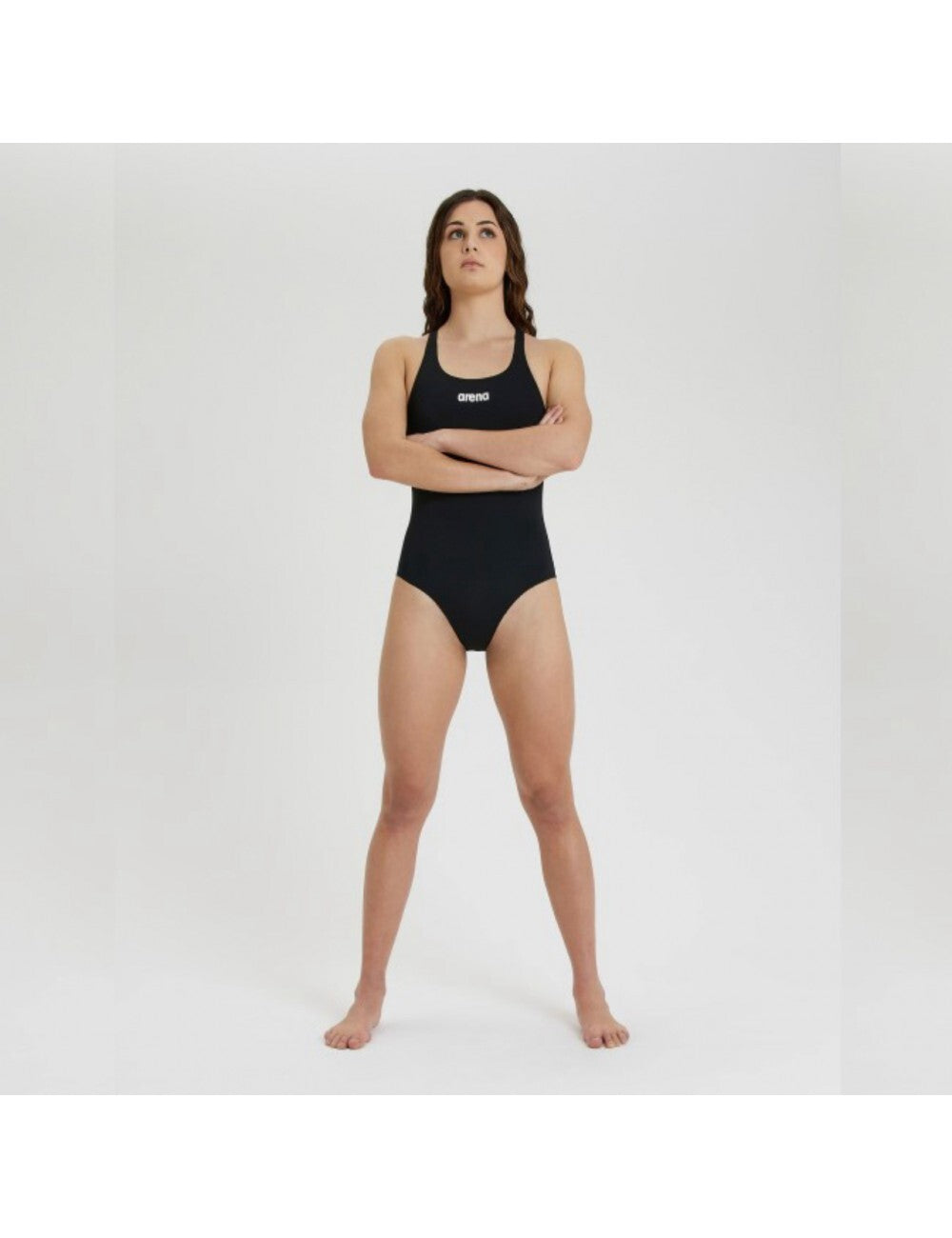 Arena Women's Solid Swim Pro Swimsuit Swimming Costume Black Ladies BNWT