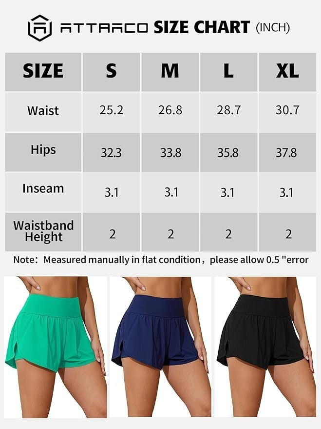 Attraco Women's High Waisted Swim Shorts Swimsuit Swimming Costume BNWT